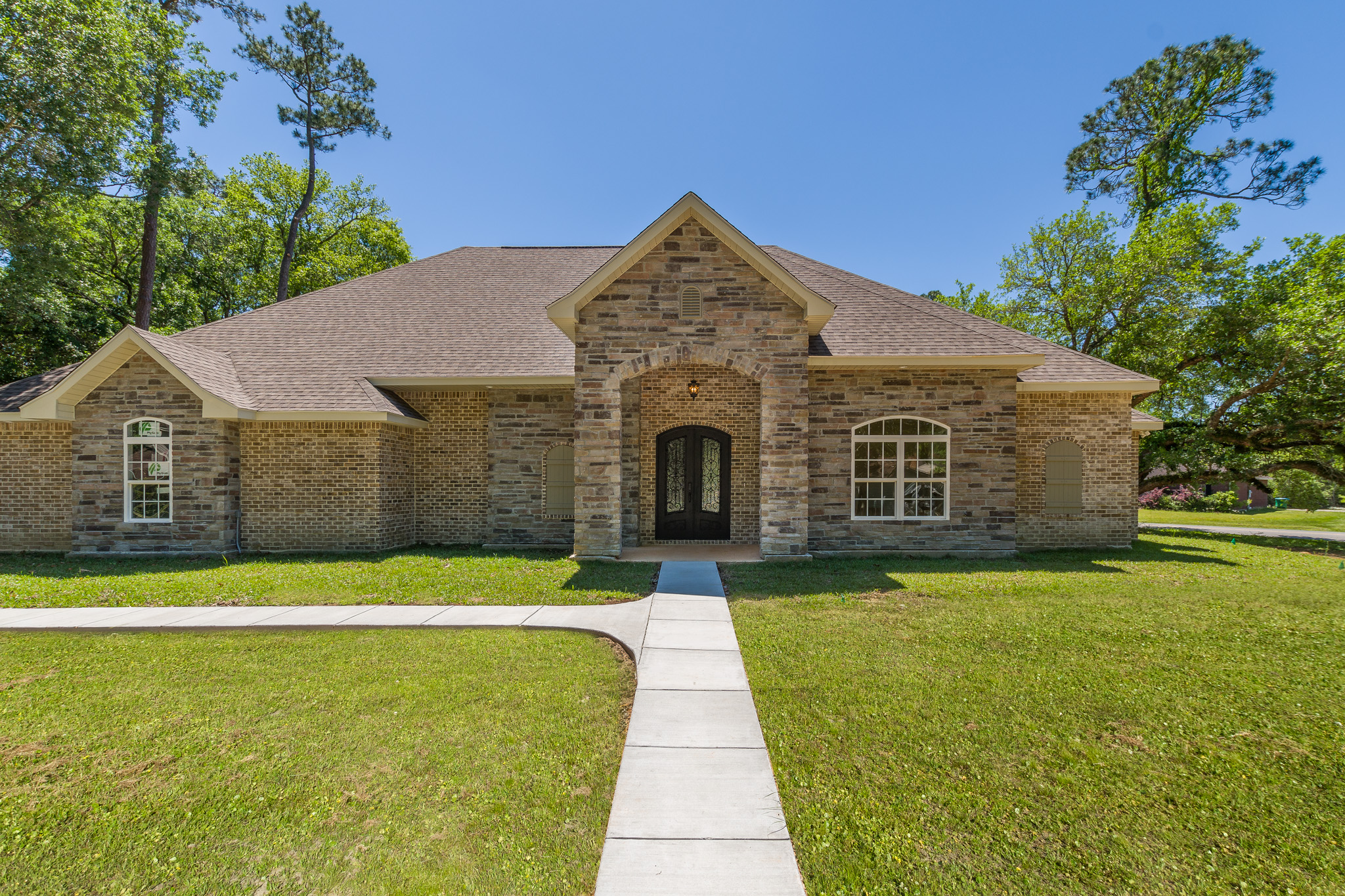 exterior custom brick home